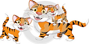 Tiger cartoon with cild