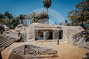 The Tiger Cave is a rock-cut Hindu temple, Rockcut Shiva Temple Excavated located near Mahabalipuram in Tamil Nadu photo