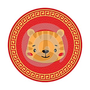Tiger Chinese zodiac sign. Chinese new year animal