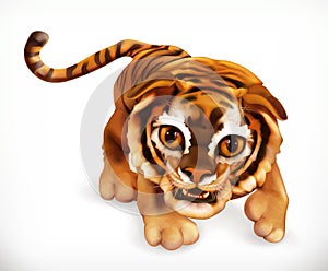 Tiger cub. Funny animal. Vector icon