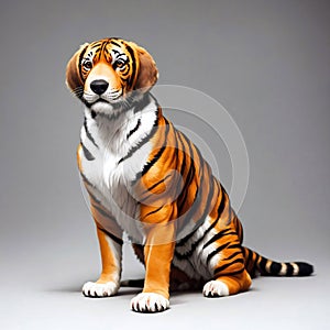 Tiger dog hybrid created with Generative AI