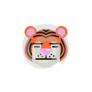 Tiger Expressionless Face flat icon