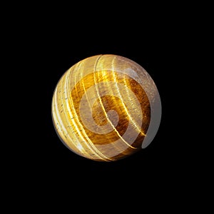 Tiger eye ball on black background