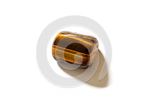 tiger eye gemstone on a white background