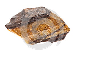 Tiger eye stone isolated on white background