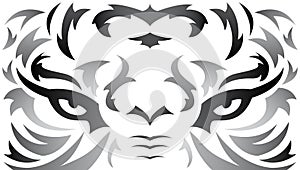 Tiger Eyes Abstract Beast Tatto style tribal vector illustration.