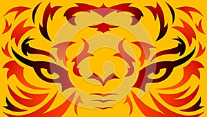 Tiger Eyes Abstract Beast Tatto style tribal vector illustration.