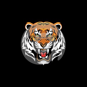 Tiger Face Angry Animal Wildlife Illustration Vector Logo