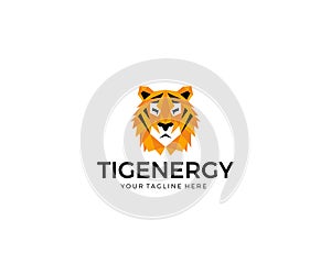 Tiger Face Logo Template. Predator Vector Design