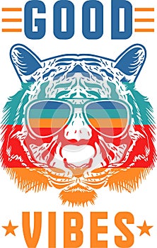 tiger face print vector art