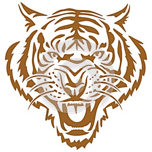 Tiger Face Printable Vector Stencil Art Design