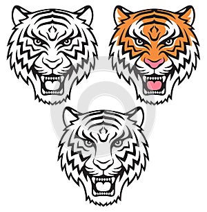 Tiger face silhouette vector illustration