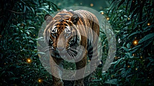 Tiger in Fantasy Rainforest Scene