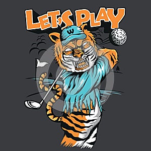 Tiger Golf Mascot Shirt Design