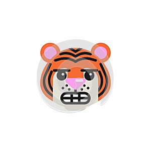 Tiger Grimacing Face flat icon