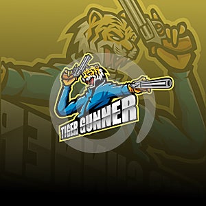 Tiger gunner esport logo design