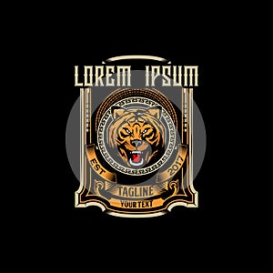 Tiger head emblem logo vector template