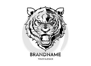 Tiger head face logo vector icon