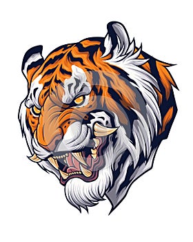 Tiger head in Japanese style depiction