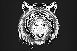 Tiger head logo. Chinese New Year zodiac, year of the Tigere. Generative AI illustration.