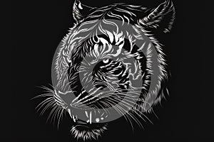 Tiger head logo. Chinese New Year zodiac, year of the Tigere. Generative AI illustration.