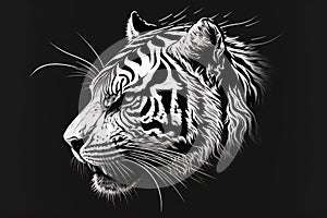 Tiger head logo. Chinese New Year zodiac, year of the Tigere. Generative AI illustration.