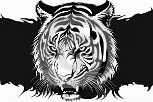 Tiger head logo. Chinese New Year zodiac, year of the Tigere. Generative AI illustration.