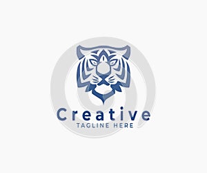 Tiger Head logo design template simple gradient, jaguar logo, tiger face logo
