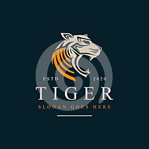 Tiger head logo icon vector illustration