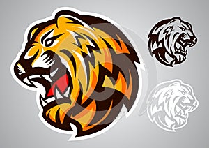 Tiger head logo vector emblem