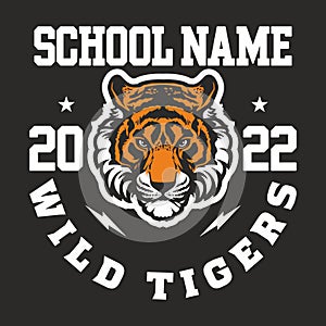 Tiger head mascot logo design.