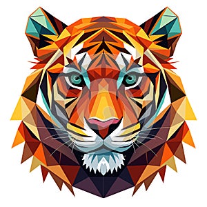 Tiger head. Polygonal low poly style