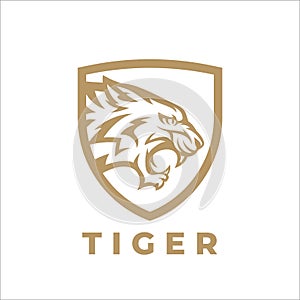 Tiger head shield logo