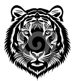 Tiger head vector logo on white background