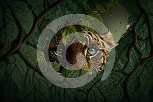 Tiger hide in the jungle, Generative AI