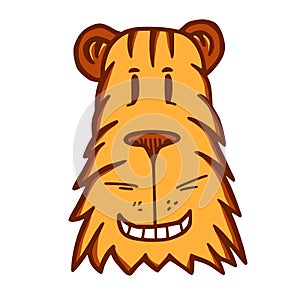 Tiger illustration for cartoon logo or chinese new year stickers