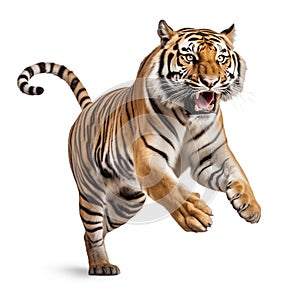 tiger isolated on white background.Generative Ai