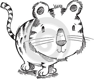 Tiger Kitten Cat Sketch Doodle