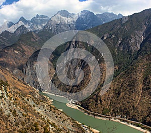 Tiger Leaping Gorge, a scenic canyon in Yunnan province, China