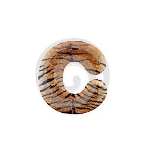 Tiger letter C - Lowercase 3d Feline fur font - Suitable for Safari, Wildlife or big felines related subjects