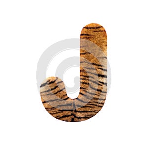 Tiger letter J - Uppercase 3d Feline fur font - suitable for Safari, Wildlife or big felines related subjects