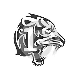 Tiger On Letter Logo Design number one