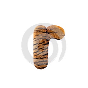 Tiger letter R - Lower-case 3d Feline fur font - Suitable for Safari, Wildlife or big felines related subjects