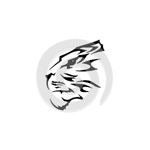 Tiger logo black sign icon. Vector illustration eps 10