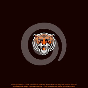 Tiger vector mascot logo design with modern illustration concept style for badge, emblem and tshirt printing. angry tiger