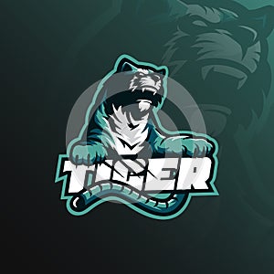 Tiger mascot logo design vector with modern illustration concept