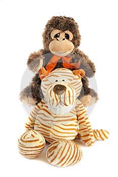 Tiger and monkey toys