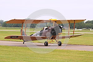 Tiger moth military biplane runway