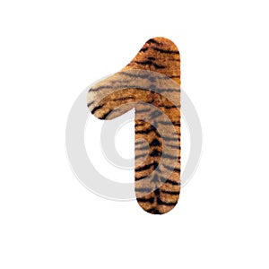 Tiger number 1 - 3d Feline fur digit - Suitable for Safari, Wildlife or big felines related subjects