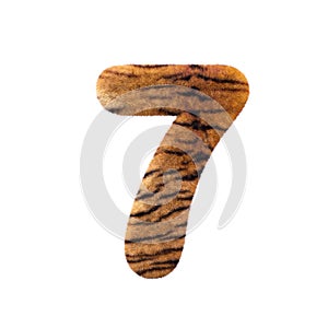 Tiger number 7 - 3d Feline fur digit - Suitable for Safari, Wildlife or big felines related subjects